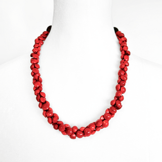 Ola Project - Beaded Necklace Hawaiian Wiliwili - Lahaina Strong Red