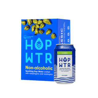 HOP WTR Classic Lemon/Lime Sparkling Water with hops for a refreshing non-alcoholic beverage