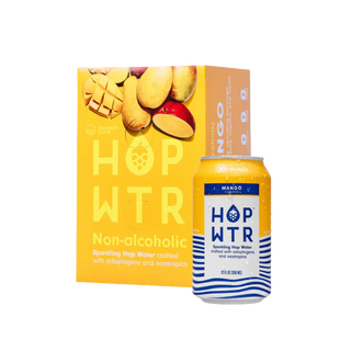 HOP WTR Mango Sparkling Water with hops for a refreshing non-alcoholic beverage
