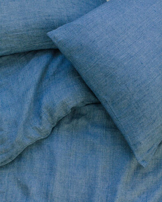 Linen Duvet Cover Set - Denim Blue